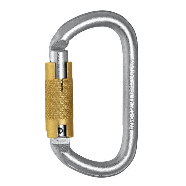 Steel oval carabiner TRIPLE LOCK - 30kN