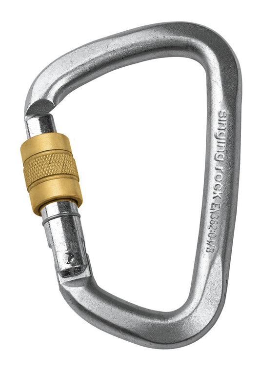 D carabiner steel LOCK screw  - 50kN