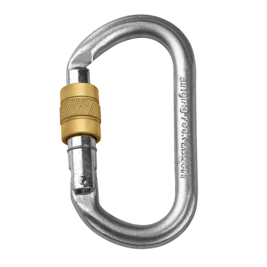 Steel oval carabiner screw gate - 30kN