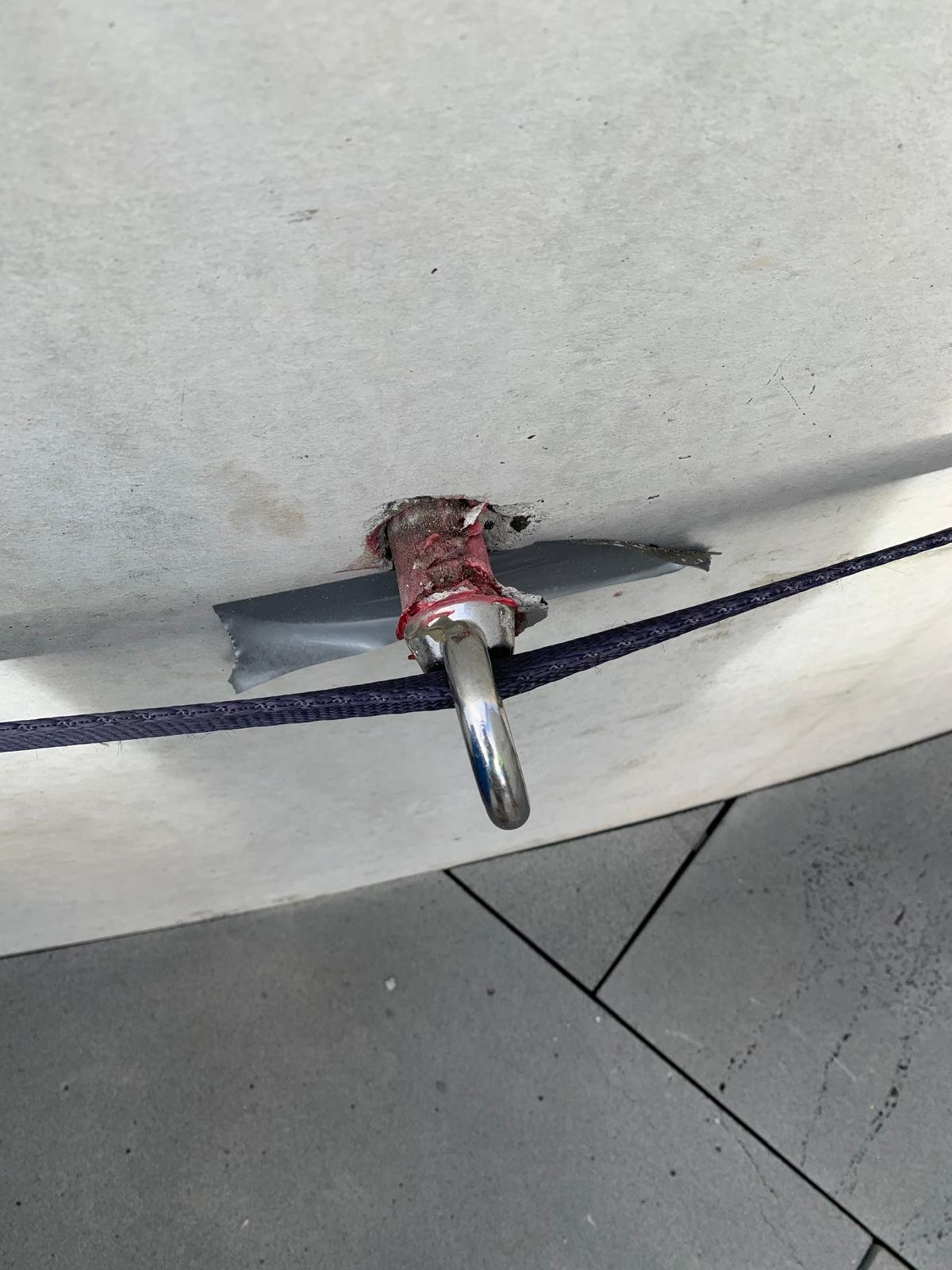 Failed roof anchor point pulled out of the structure during a load test in Melbourne