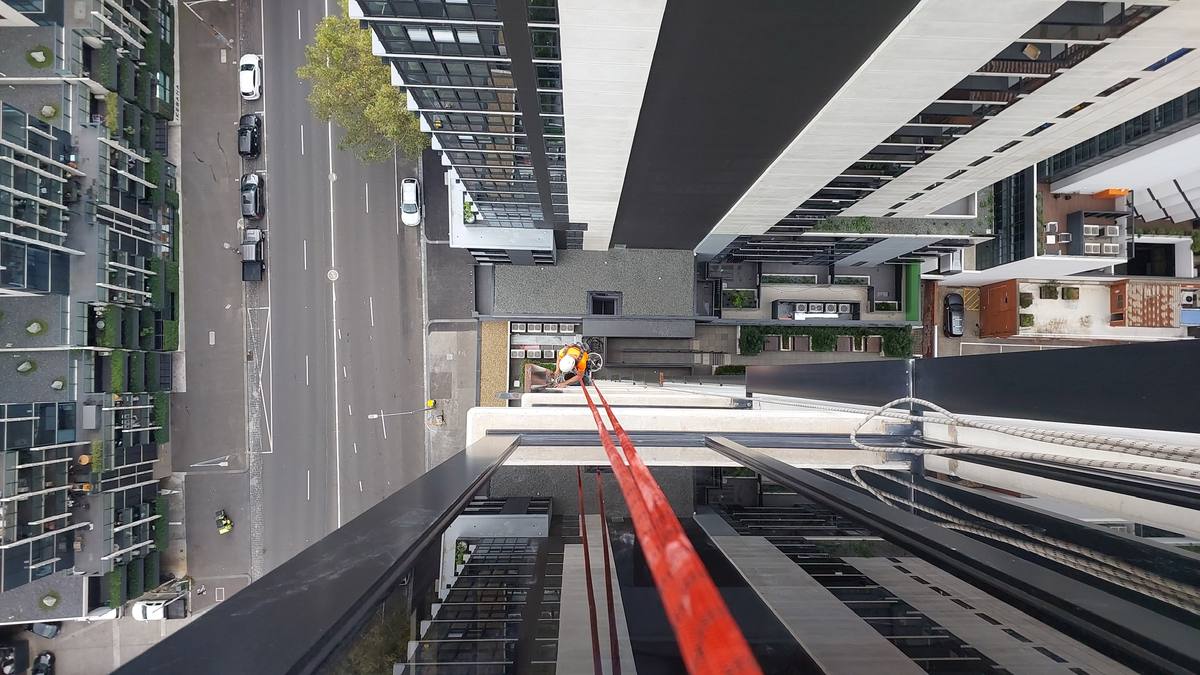 Rope access high rise facade work Melbourne CBD